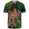 Australia Kangaroo Aboriginal Custom Baseball Shirt - Aboriginal Plant With Kangaroo Colorful Art Baseball Shirt