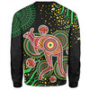 Australia Kangaroo Aboriginal Custom Sweatshirt - Aboriginal Plant With Kangaroo Colorful Art Sweatshirt