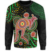 Australia Kangaroo Aboriginal Custom Sweatshirt - Aboriginal Plant With Kangaroo Colorful Art Sweatshirt