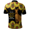 Australia Kangaroo Aboriginal Custom Polo Shirt - Aboriginal Sunflowers With Kangaroo Be The Strongest Dot Painting Art Polo Shirt