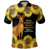 Australia Kangaroo Aboriginal Custom Polo Shirt - Aboriginal Sunflowers With Kangaroo Be The Strongest Dot Painting Art Polo Shirt