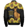 Australia Kangaroo Aboriginal Custom Bomber Jacket - Aboriginal Sunflowers With Kangaroo Be The Strongest Dot Painting Art Bomber Jacket