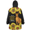 Australia Kangaroo Aboriginal Custom Snug Hoodie - Aboriginal Sunflowers With Kangaroo Be The Strongest Dot Painting Art Snug Hoodie