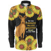 Australia Kangaroo Aboriginal Custom Long Sleeve Shirt - Aboriginal Sunflowers With Kangaroo Be The Strongest Dot Painting Art Long Sleeve Shirt