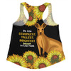 Australia Kangaroo Aboriginal Custom Women Racerback Singlet - Aboriginal Sunflowers With Kangaroo Be The Strongest Dot Painting Art Women Racerback Singlet