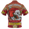 Redcliffe Dolphins Christmas Custom Polo Shirt - Christmas Knit Patterns Vintage Jersey Ugly Polo Shirt