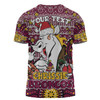 Brisbane Broncos Christmas Custom T-shirt - Christmas Knit Patterns Vintage Jersey Ugly T-shirt