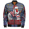 Sydney Roosters Christmas Custom Bomber Jacket - Christmas Knit Patterns Vintage Jersey Ugly Bomber Jacket