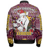 Brisbane Broncos Christmas Custom Bomber Jacket - Christmas Knit Patterns Vintage Jersey Ugly Bomber Jacket