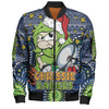 Canberra Raiders Christmas Custom Bomber Jacket - Christmas Knit Patterns Vintage Jersey Ugly Bomber Jacket