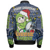 Canberra Raiders Christmas Custom Bomber Jacket - Christmas Knit Patterns Vintage Jersey Ugly Bomber Jacket