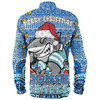 Cronulla-Sutherland Sharks Christmas Custom Long Sleeve Shirt - Christmas Knit Patterns Vintage Jersey Ugly Long Sleeve Shirt