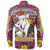 Brisbane Broncos Christmas Custom Long Sleeve Shirt - Christmas Knit Patterns Vintage Jersey Ugly Long Sleeve Shirt