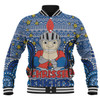 Newcastle Knights Christmas Custom Baseball Jacket - Christmas Knit Patterns Vintage Jersey Ugly Baseball Jacket