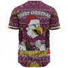 Manly Warringah Sea Eagles Christmas Custom Baseball Shirt - Christmas Knit Patterns Vintage Jersey Ugly Baseball Shirt