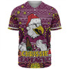 Manly Warringah Sea Eagles Christmas Custom Baseball Shirt - Christmas Knit Patterns Vintage Jersey Ugly Baseball Shirt