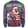 Sydney Roosters Christmas Custom Sweatshirt - Christmas Knit Patterns Vintage Jersey Ugly Sweatshirt