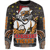 Wests Tigers Christmas Custom Sweatshirt - Christmas Knit Patterns Vintage Jersey Ugly Sweatshirt