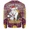 Brisbane Broncos Christmas Custom Sweatshirt - Christmas Knit Patterns Vintage Jersey Ugly Sweatshirt