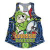 Canberra Raiders Christmas Custom Women Racerback Singlet - Christmas Knit Patterns Vintage Jersey Ugly Women Racerback Singlet