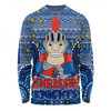 Newcastle Knights Christmas Custom Long Sleeve T-shirt - Christmas Knit Patterns Vintage Jersey Ugly Long Sleeve T-shirt
