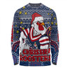 Sydney Roosters Christmas Custom Long Sleeve T-Shirt - Christmas Knit Patterns Vintage Jersey Ugly Long Sleeve T-Shirt