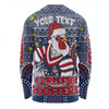 Sydney Roosters Christmas Custom Long Sleeve T-Shirt - Christmas Knit Patterns Vintage Jersey Ugly Long Sleeve T-Shirt