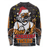 Wests Tigers Christmas Custom Long Sleeve T-shirt - Christmas Knit Patterns Vintage Jersey Ugly Long Sleeve T-shirt