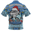 Cronulla-Sutherland Sharks Christmas Custom Zip Polo Shirt - Christmas Knit Patterns Vintage Jersey Ugly Zip Polo Shirt