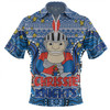 Newcastle Knights Christmas Custom Zip Polo Shirt - Christmas Knit Patterns Vintage Jersey Ugly Zip Polo Shirt