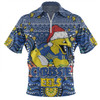 Parramatta Eels Christmas Custom Zip Polo Shirt - Christmas Knit Patterns Vintage Jersey Ugly Zip Polo Shirt