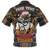 Wests Tigers Christmas Custom Zip Polo Shirt - Christmas Knit Patterns Vintage Jersey Ugly Zip Polo Shirt