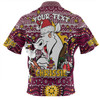 Brisbane Broncos Christmas Custom Zip Polo Shirt - Christmas Knit Patterns Vintage Jersey Ugly Zip Polo Shirt