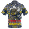 North Queensland Cowboys Christmas Custom Zip Polo Shirt - Christmas Knit Patterns Vintage Jersey Ugly Zip Polo Shirt