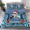 Cronulla-Sutherland Sharks Christmas Custom Bedding Set - Christmas Knit Patterns Vintage Jersey Ugly Bedding Set