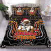 Wests Tigers Christmas Custom Bedding Set - Christmas Knit Patterns Vintage Jersey Ugly Bedding Set