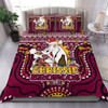 Brisbane Broncos Christmas Custom Bedding Set - Christmas Knit Patterns Vintage Jersey Ugly Bedding Set