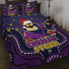 Melbourne Storm Christmas Custom Quilt Bed Set - Christmas Knit Patterns Vintage Jersey Ugly Quilt Bed Set