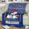 Canterbury-Bankstown Bulldogs Christmas Custom Blanket - Christmas Knit Patterns Vintage Jersey Ugly Blanket