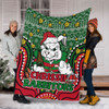 South Sydney Rabbitohs Custom Blanket - Christmas Knit Patterns Vintage Jersey Ugly Blanket