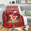 St. George Illawarra Dragons Christmas Custom Blanket - Christmas Knit Patterns Vintage Jersey Ugly Blanket