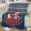 Sydney Roosters Christmas Custom Blanket - Christmas Knit Patterns Vintage Jersey Ugly Blanket