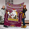 Brisbane Broncos Christmas Custom Blanket - Christmas Knit Patterns Vintage Jersey Ugly Blanket