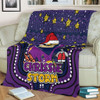 Melbourne Storm Christmas Custom Blanket - Christmas Knit Patterns Vintage Jersey Ugly Blanket