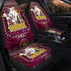 Brisbane Broncos Christmas Custom Car Seat Cover - Christmas Knit Patterns Vintage Jersey Ugly Car Seat Cover
