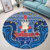 Newcastle Knights Christmas Custom Round Rug - Christmas Knit Patterns Vintage Jersey Ugly Round Rug