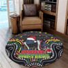 Penrith Panthers Christmas Custom Round Rug - Christmas Knit Patterns Vintage Jersey Ugly Round Rug