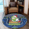 Canberra Raiders Christmas Custom Round Rug - Christmas Knit Patterns Vintage Jersey Ugly Round Rug