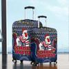 Sydney Roosters Christmas Custom Luggage Cover - Christmas Knit Patterns Vintage Jersey Ugly Luggage Cover