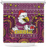 Manly Warringah Sea Eagles Christmas Custom Shower Curtain - Christmas Knit Patterns Vintage Jersey Ugly Shower Curtain